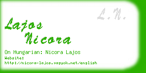 lajos nicora business card